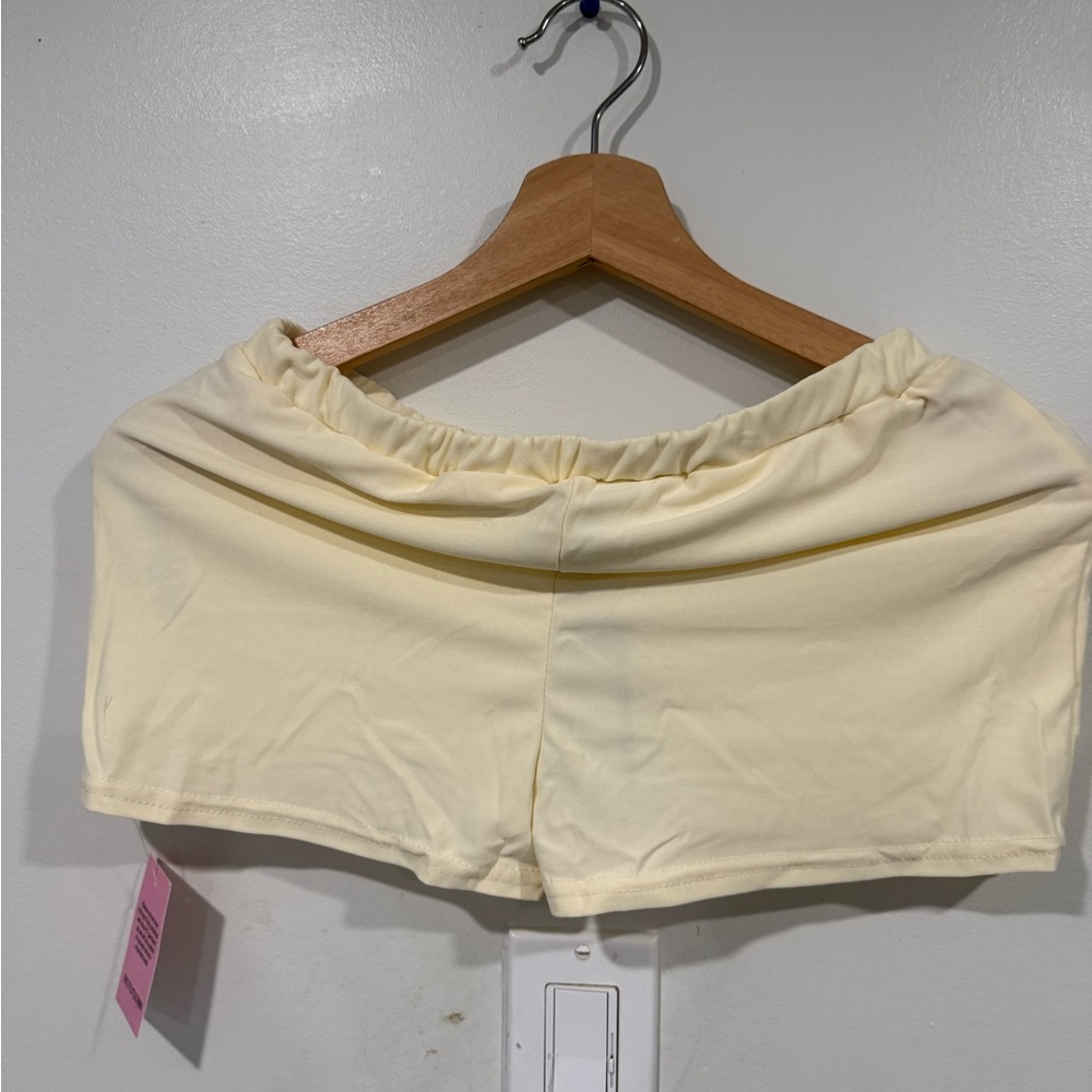 PrettyLittleThing Light Yellow Athletic Shorts